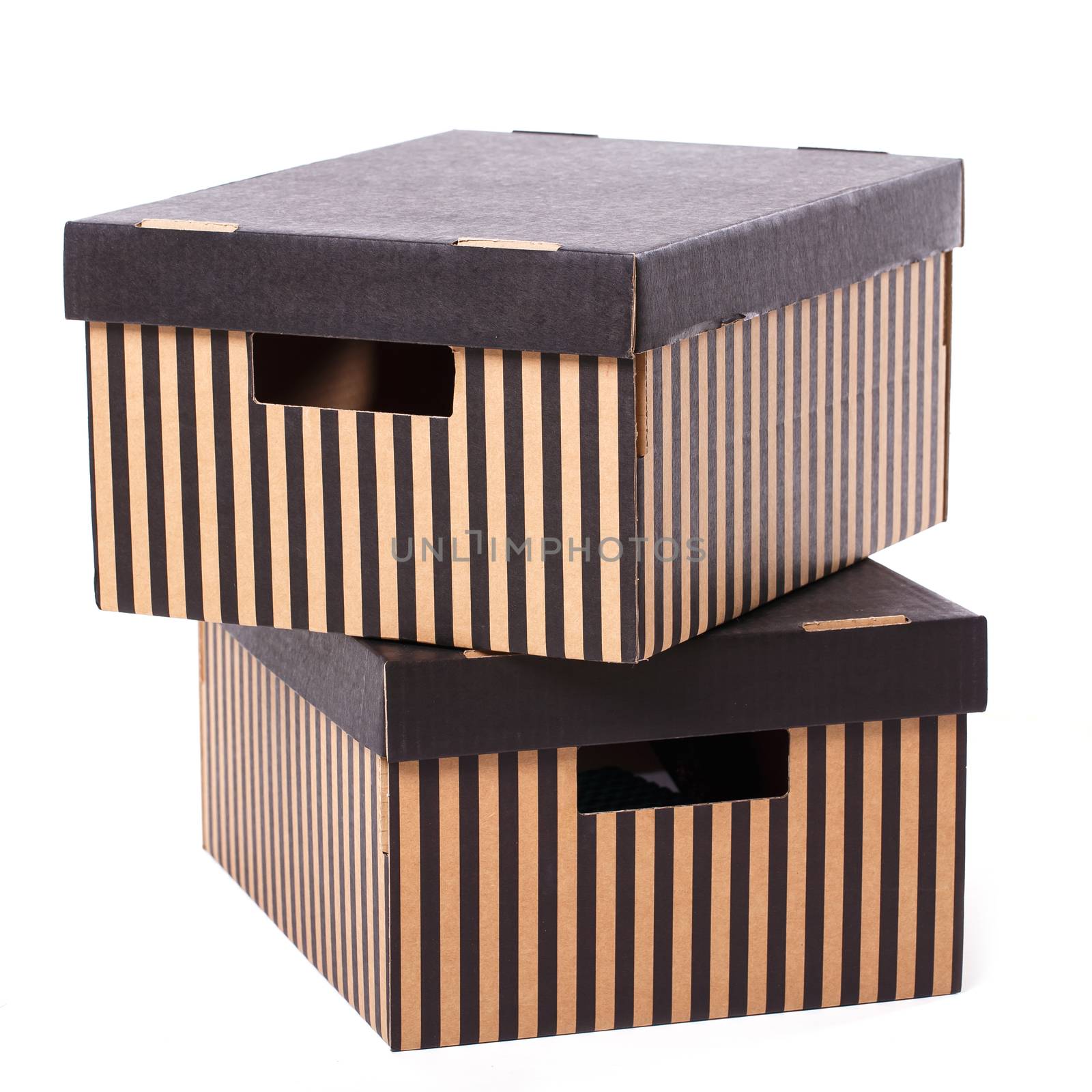 Striped boxes on a white background by rufatjumali