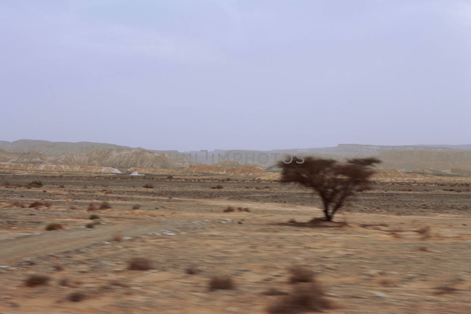 An Egyptian Desert And Mysty Sky in the daylight