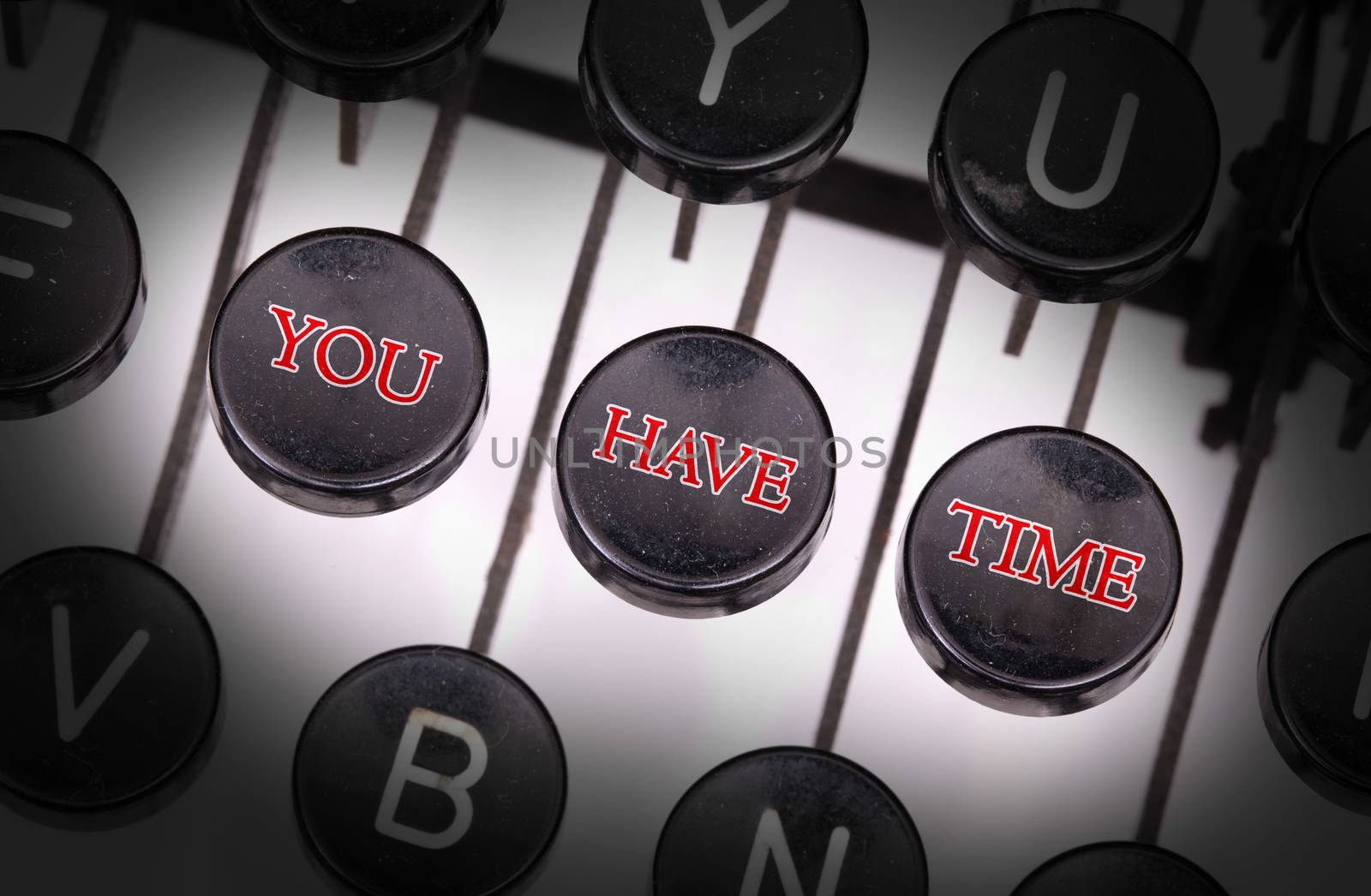 Typewriter with special buttons, you have time