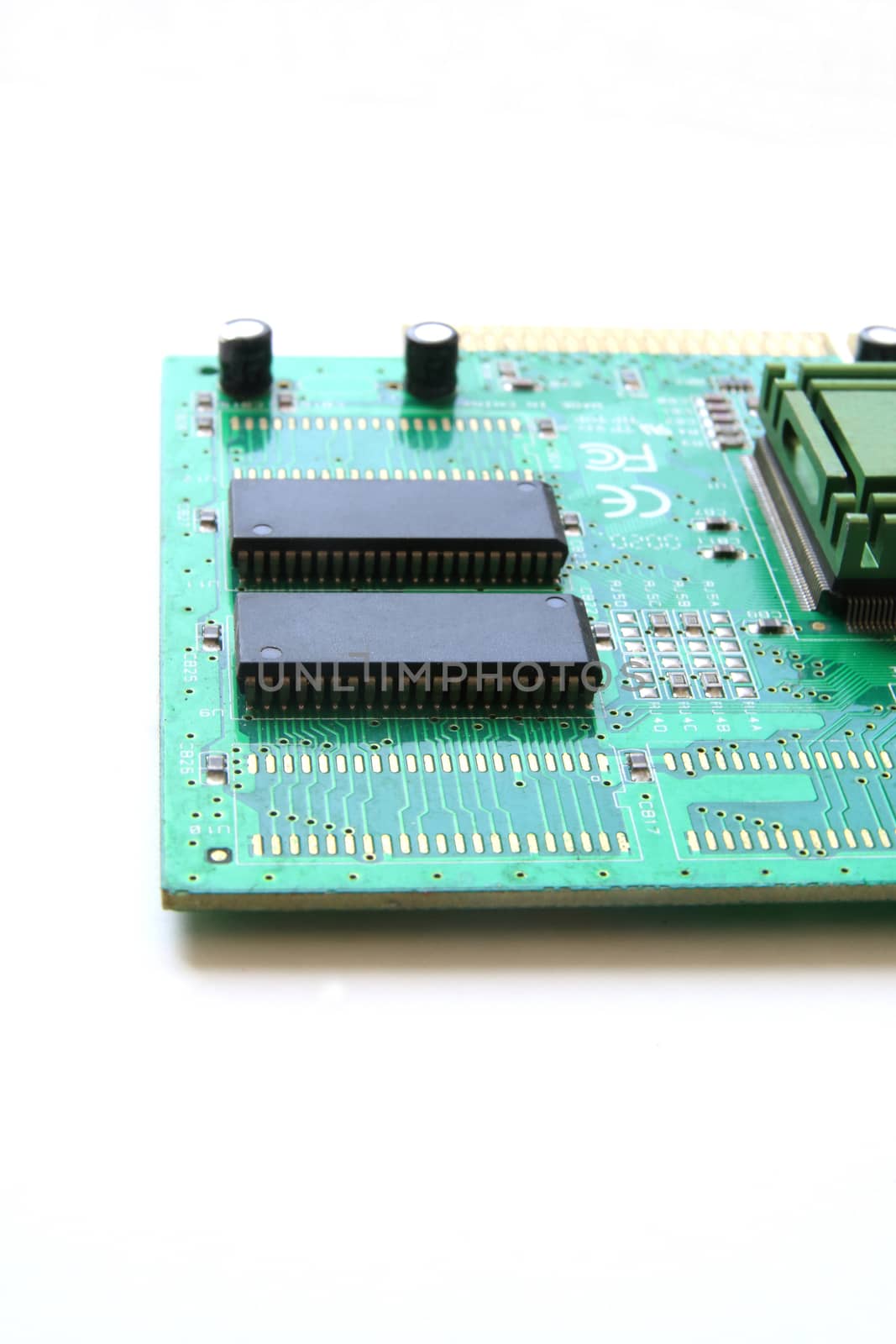 The old electronic circuit board for computer.