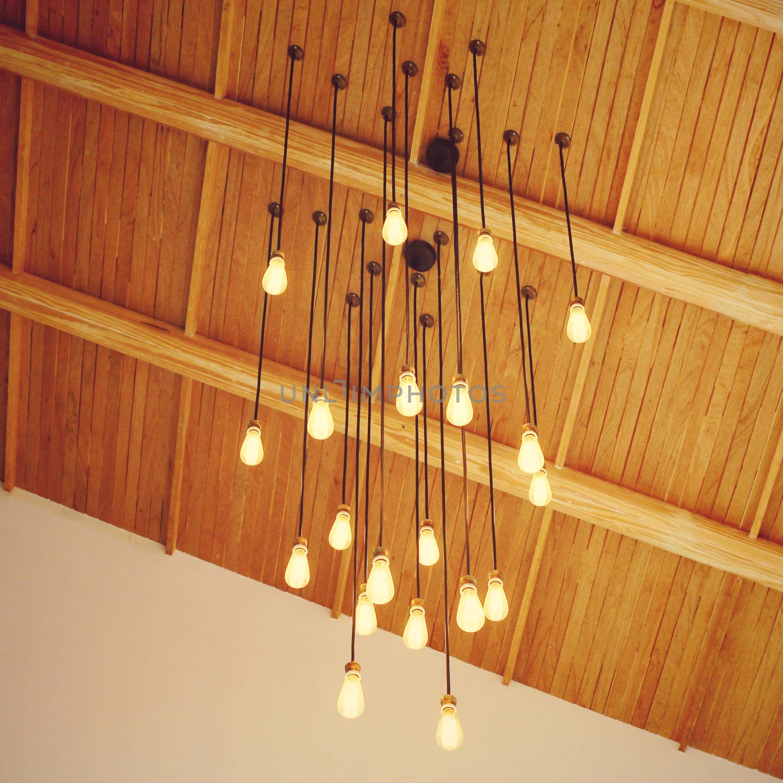 Vintage lighting decor hanging from ceiling with retro filter ef by nuchylee