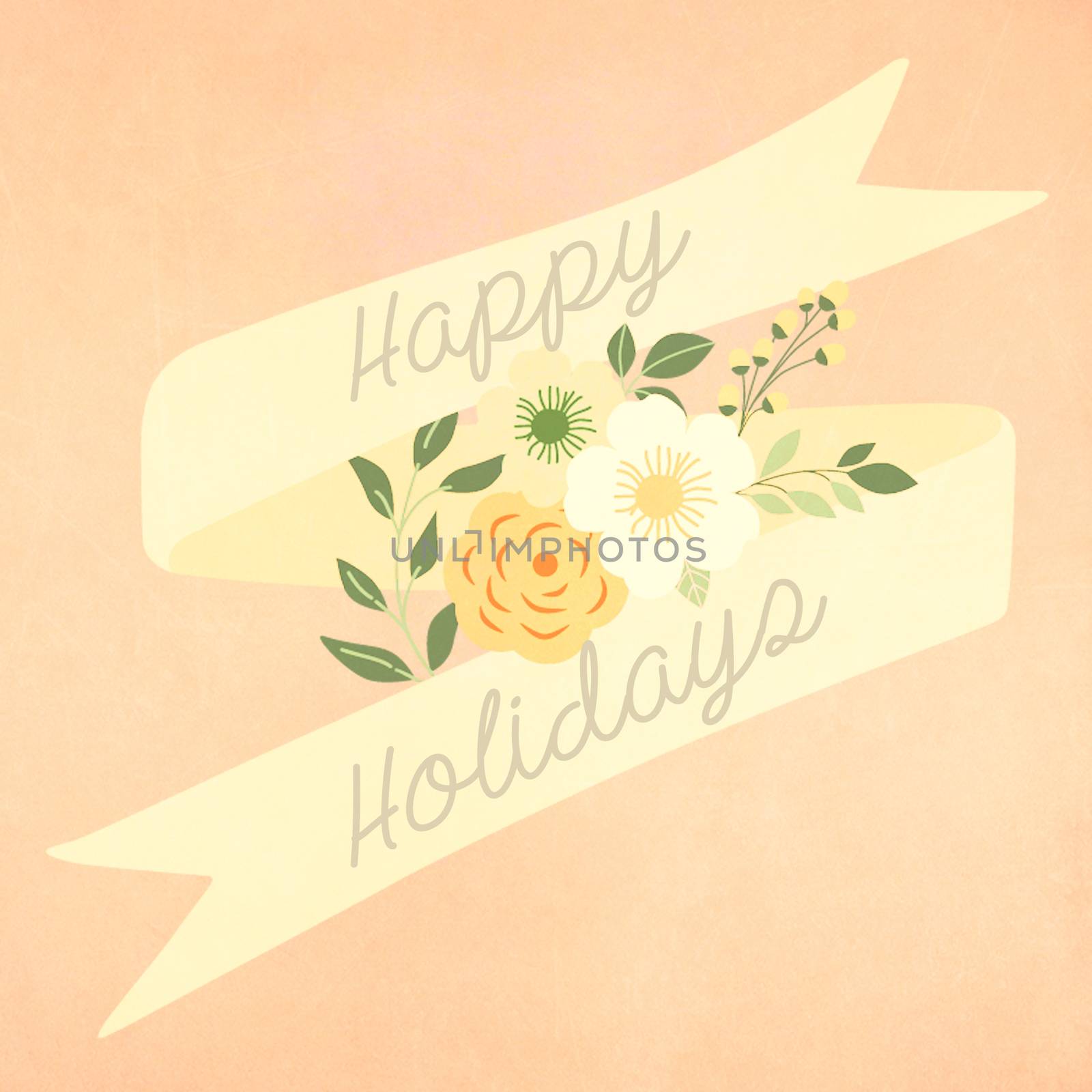Happy holidays greeting card with retro vintage style