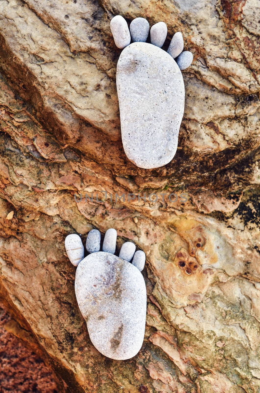 Footprint on stones by styf22