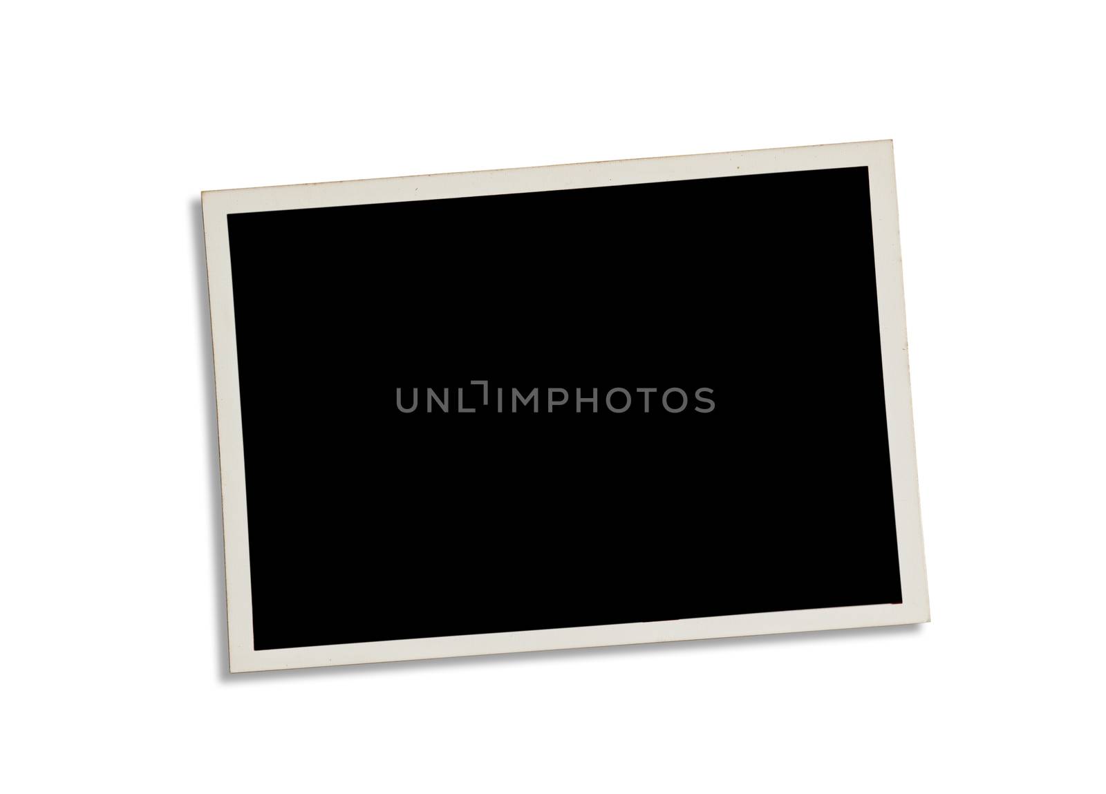 Old photograph isolated on white background. Clipping path excludes the shadow.