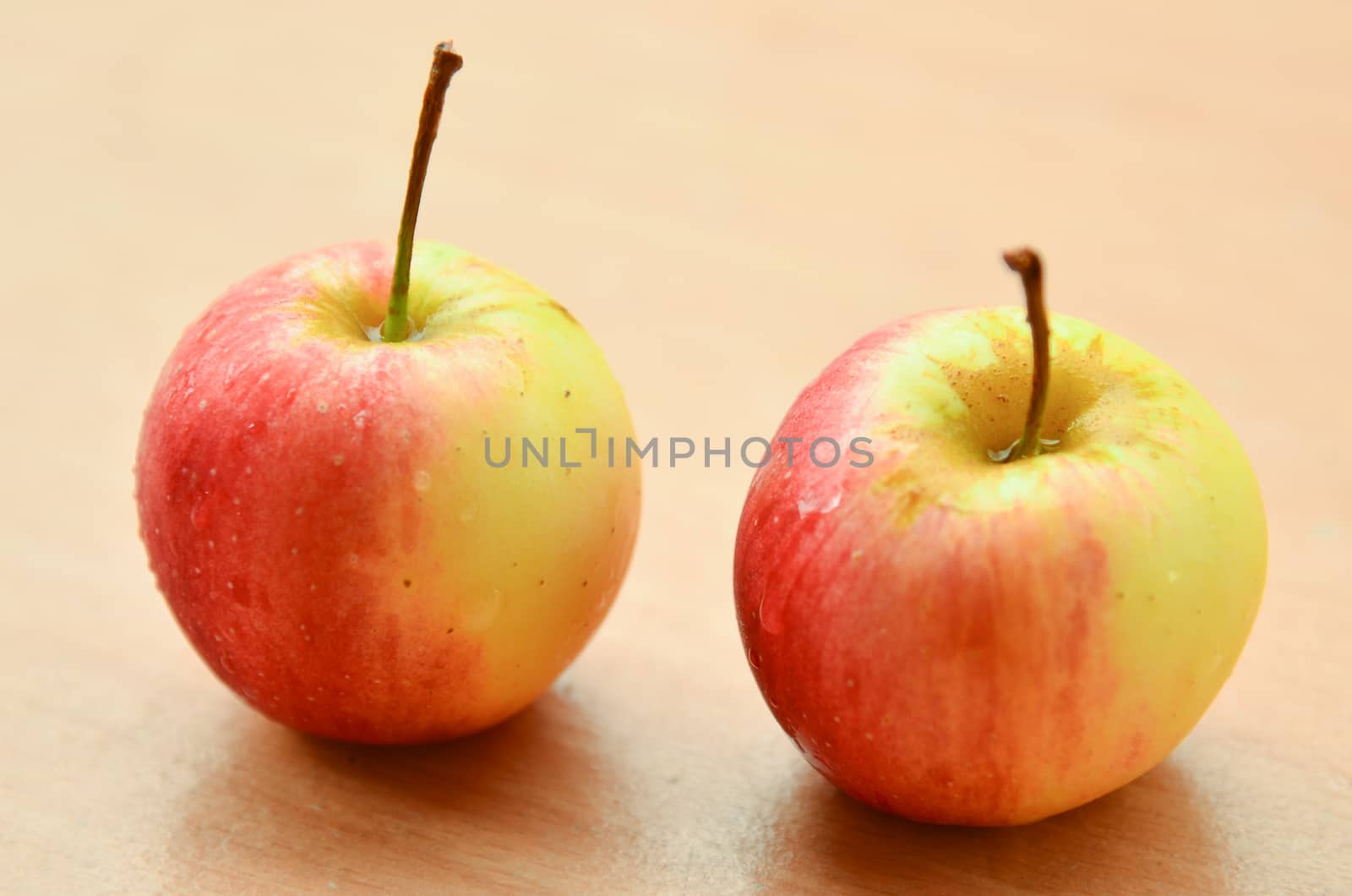 Fresh apples on table