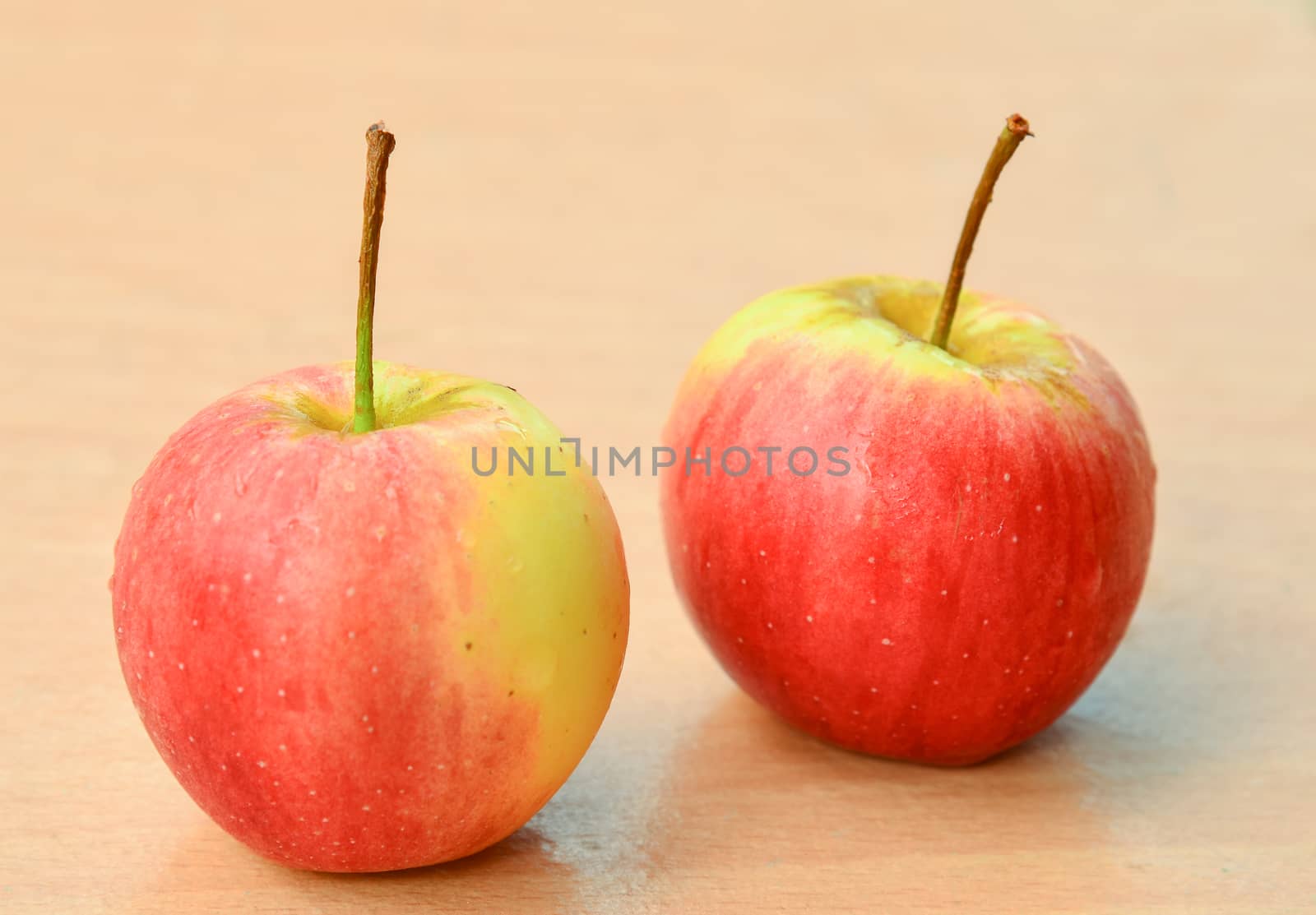 Fresh apples on table
