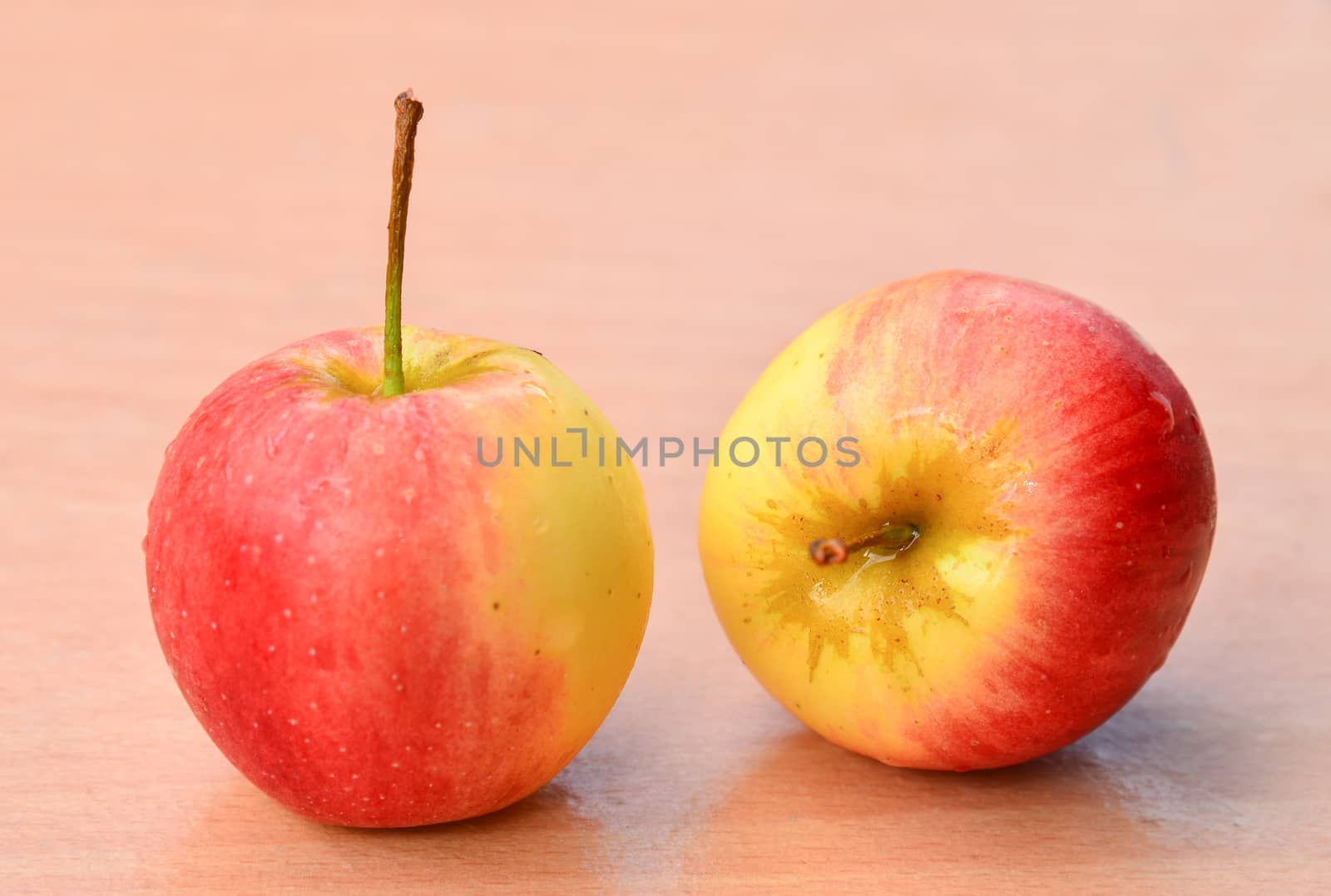 Fresh apples on table