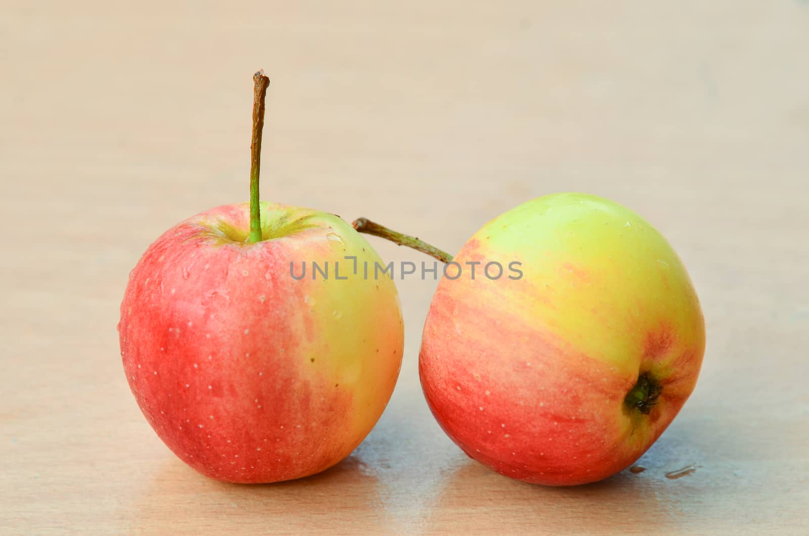 Fresh apples on table