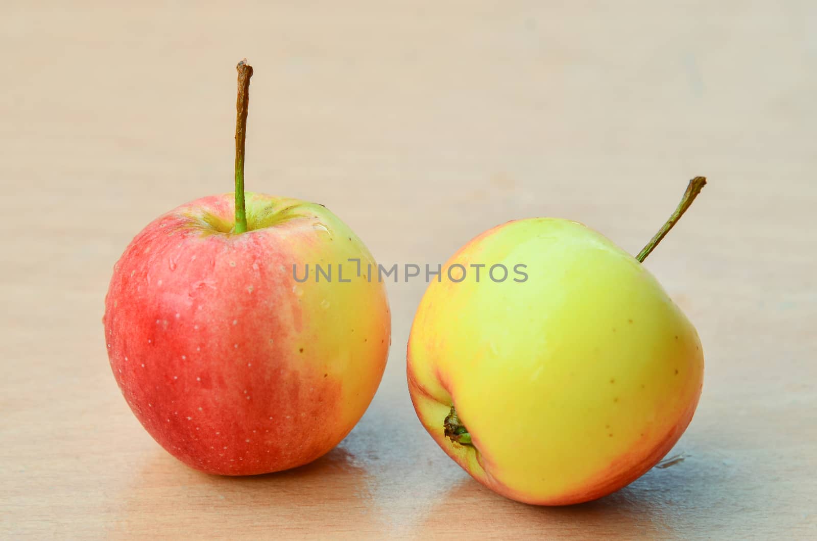Fresh apples on table