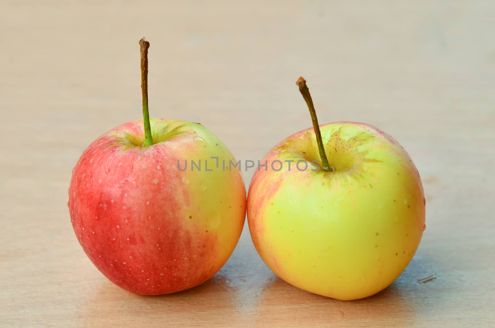 Fresh apples on table
