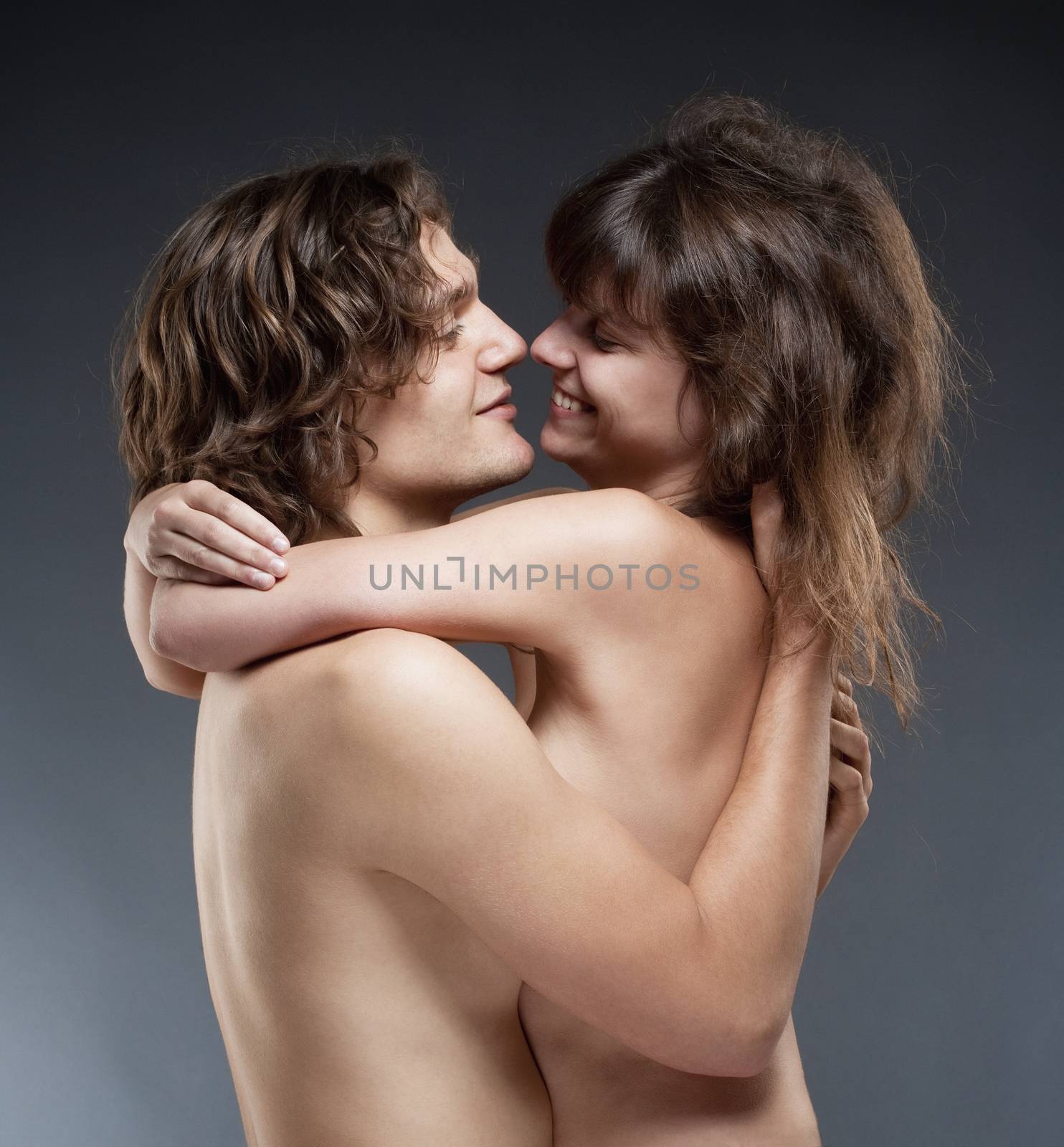 Portrait of a Young Romantic Couple Embracing