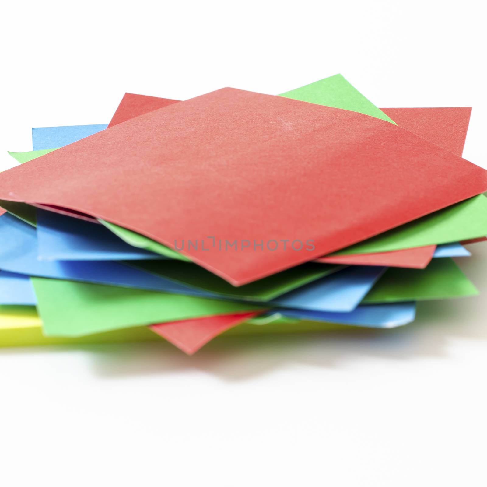 group of colorful paper note on a white background