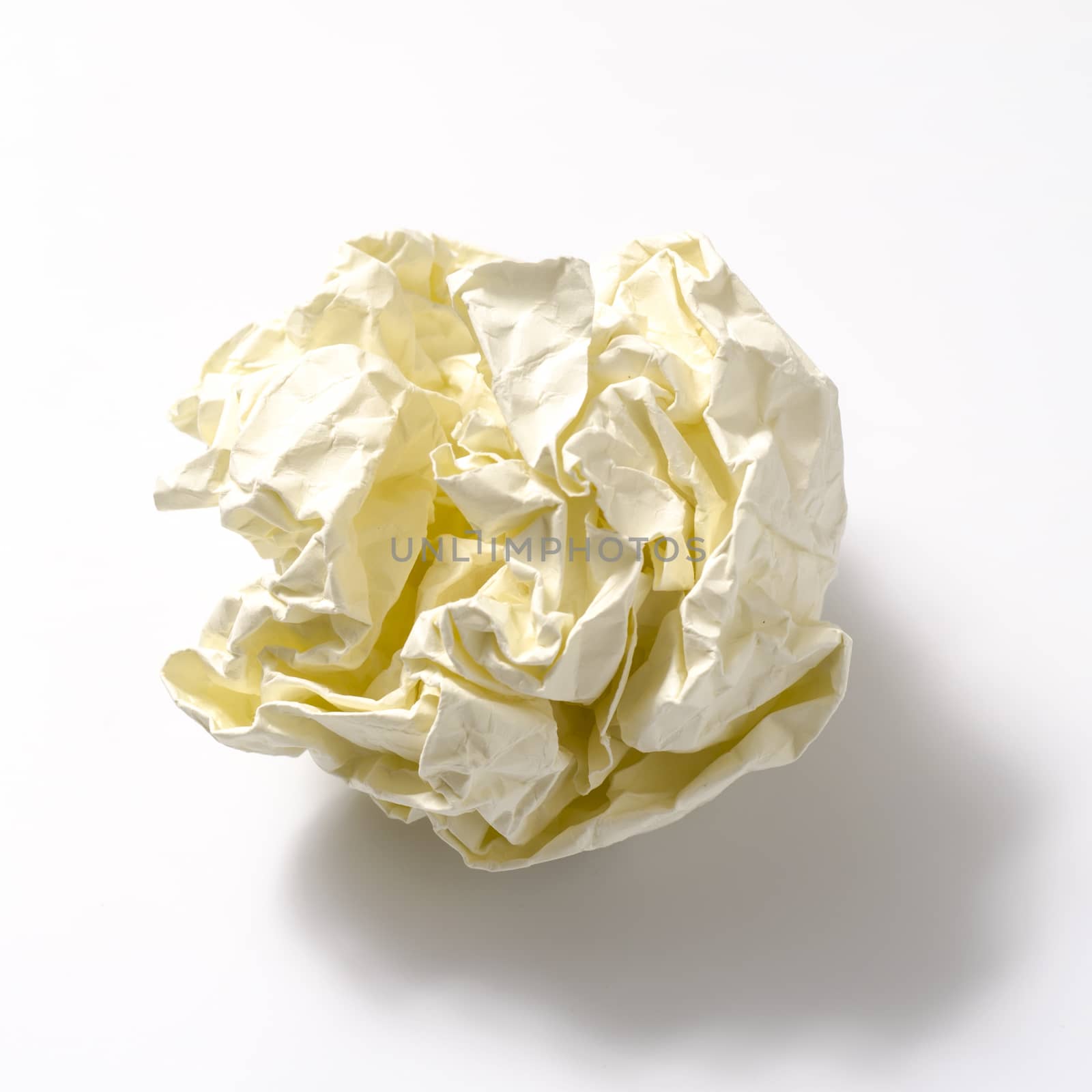 crumpled paper ball on a white background
