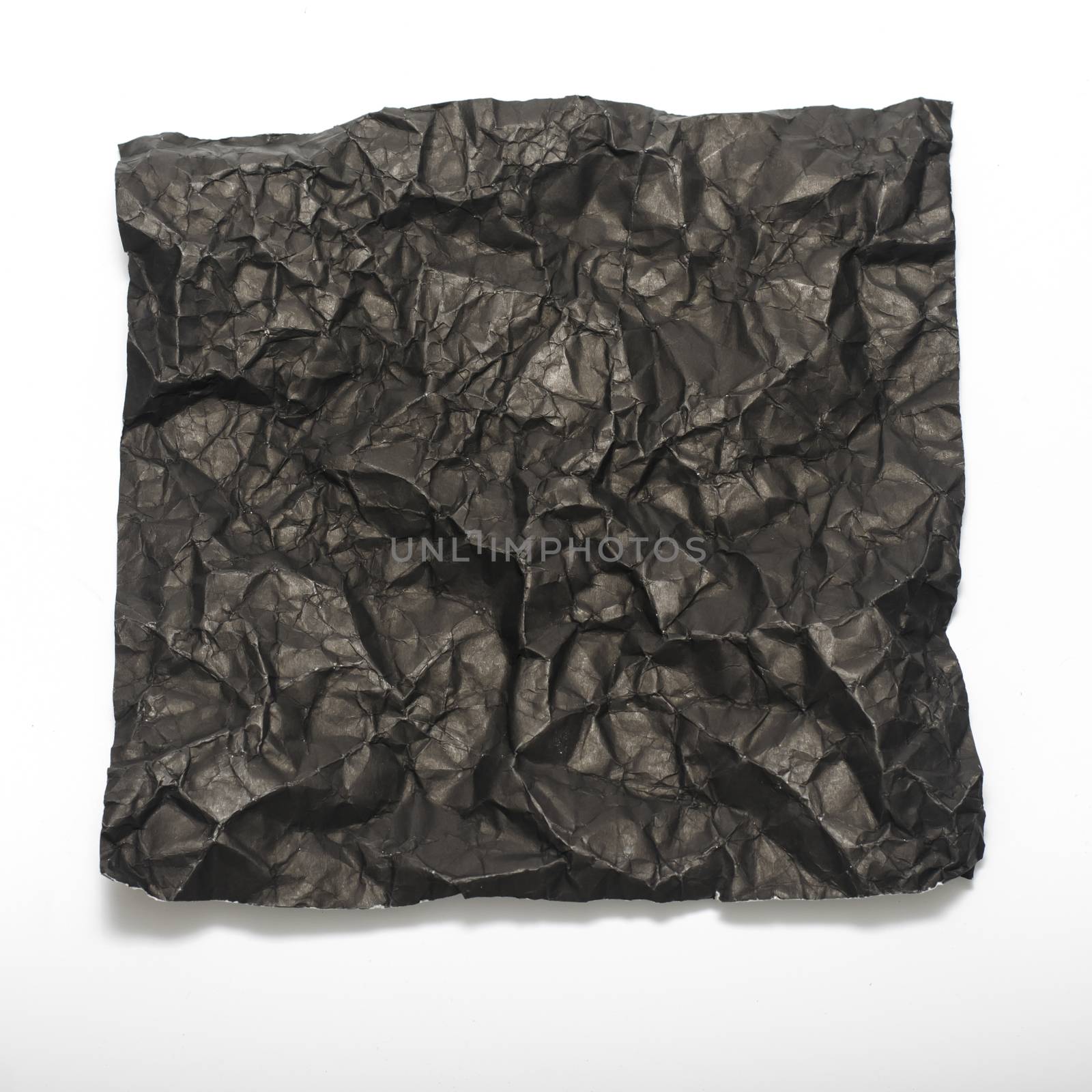 texture of wrinkled black paper  background