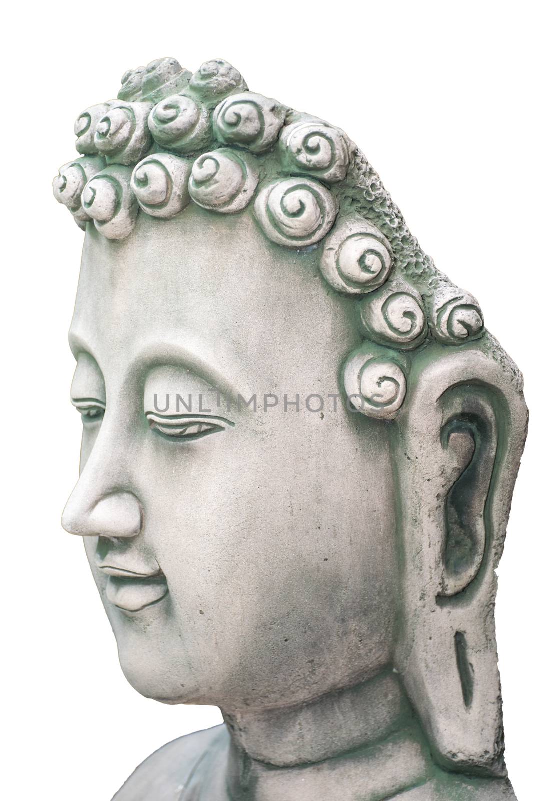 Buddha head isolated on white from thailand