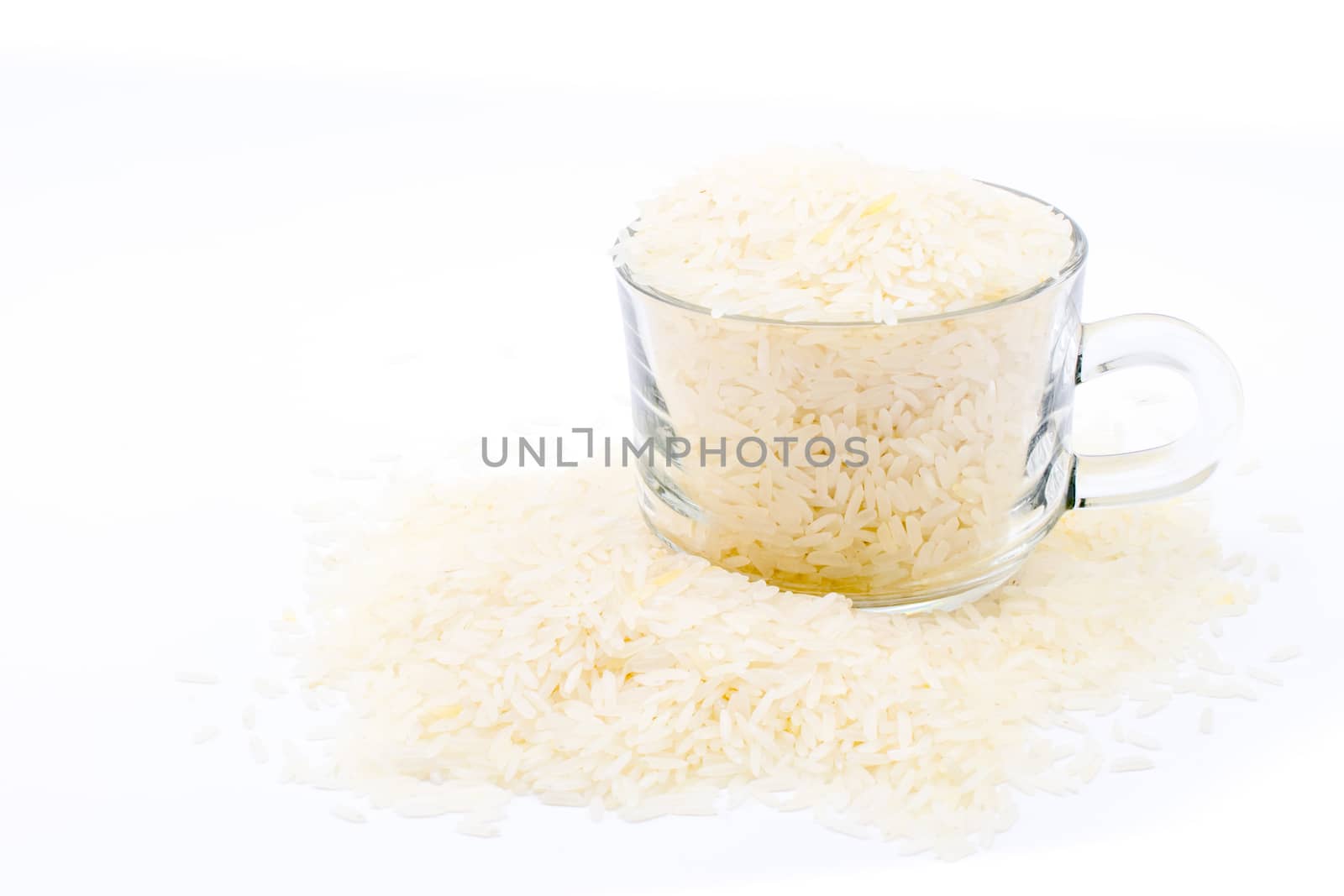 rice grain on white background