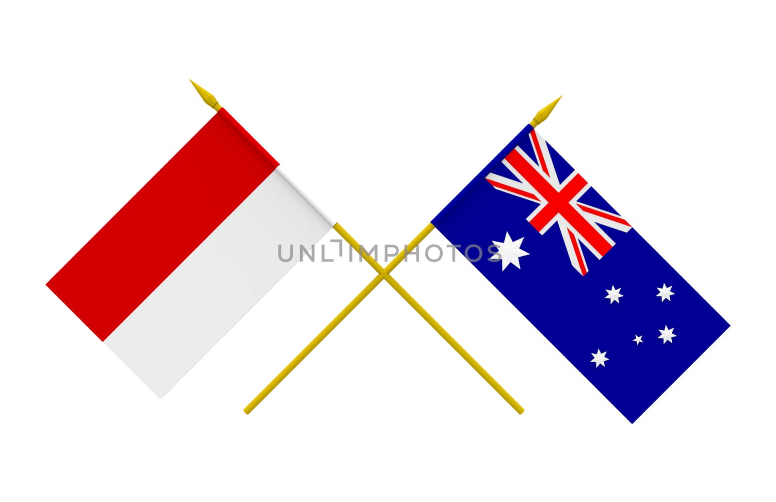 Flags, Australia and Indonesia by Boris15