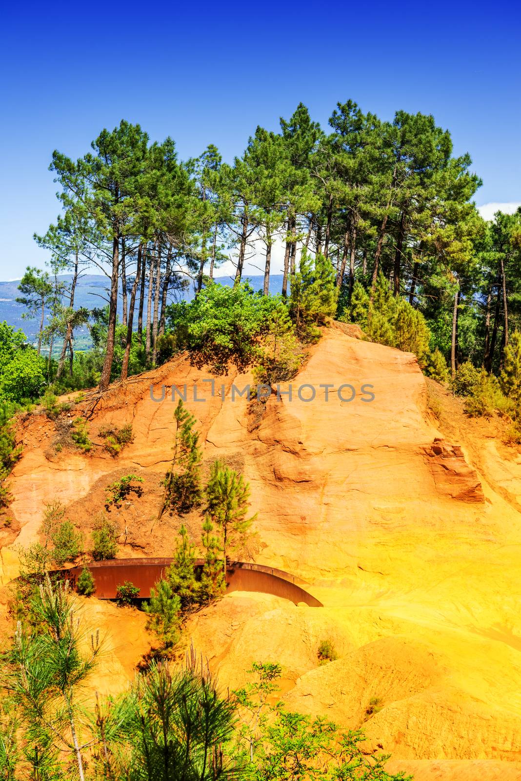 ochre cliffs near Roussillon, Provence, France by ventdusud