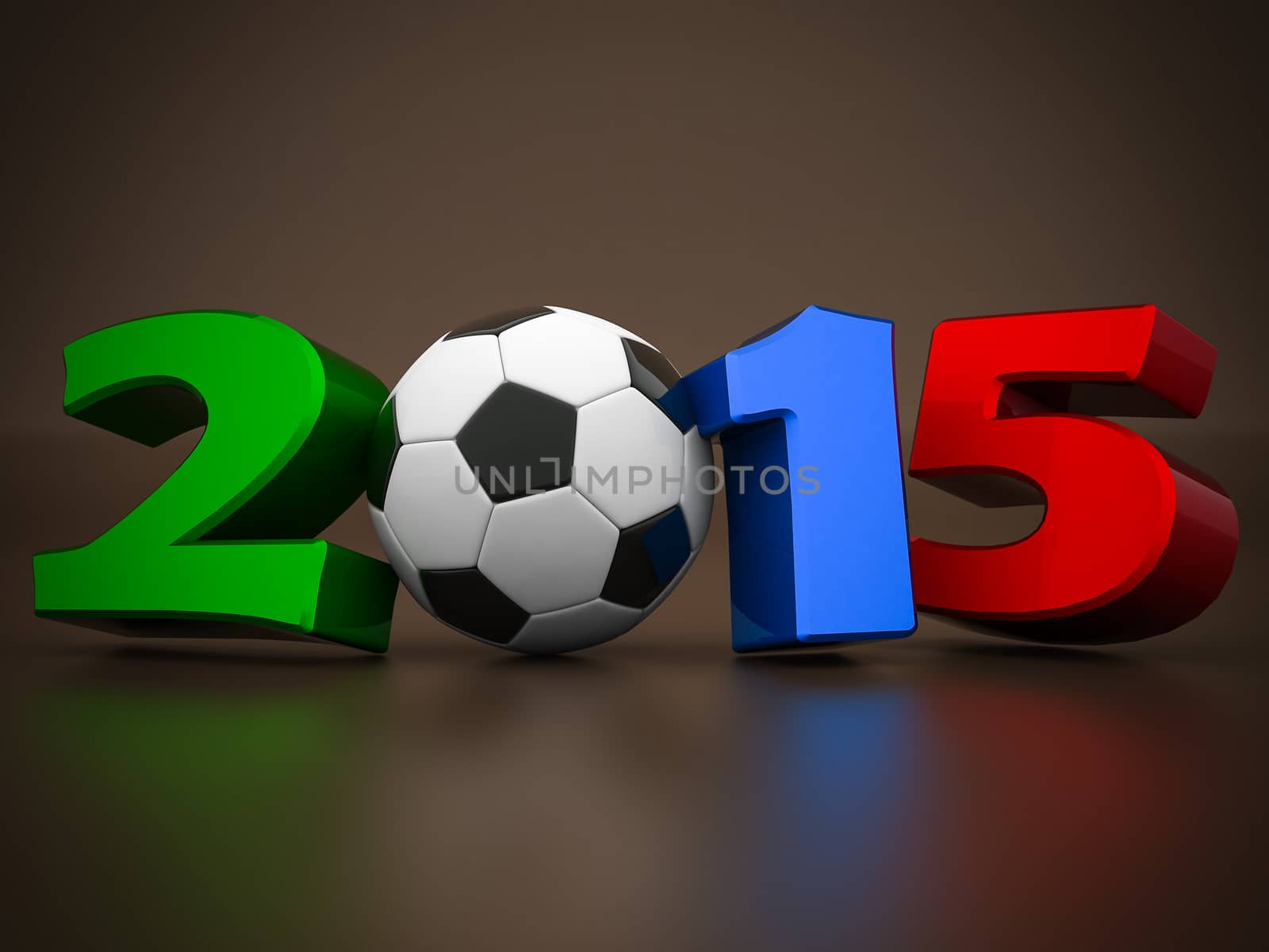 happy new year 2015 Illustrations 3d on a chocolate  background