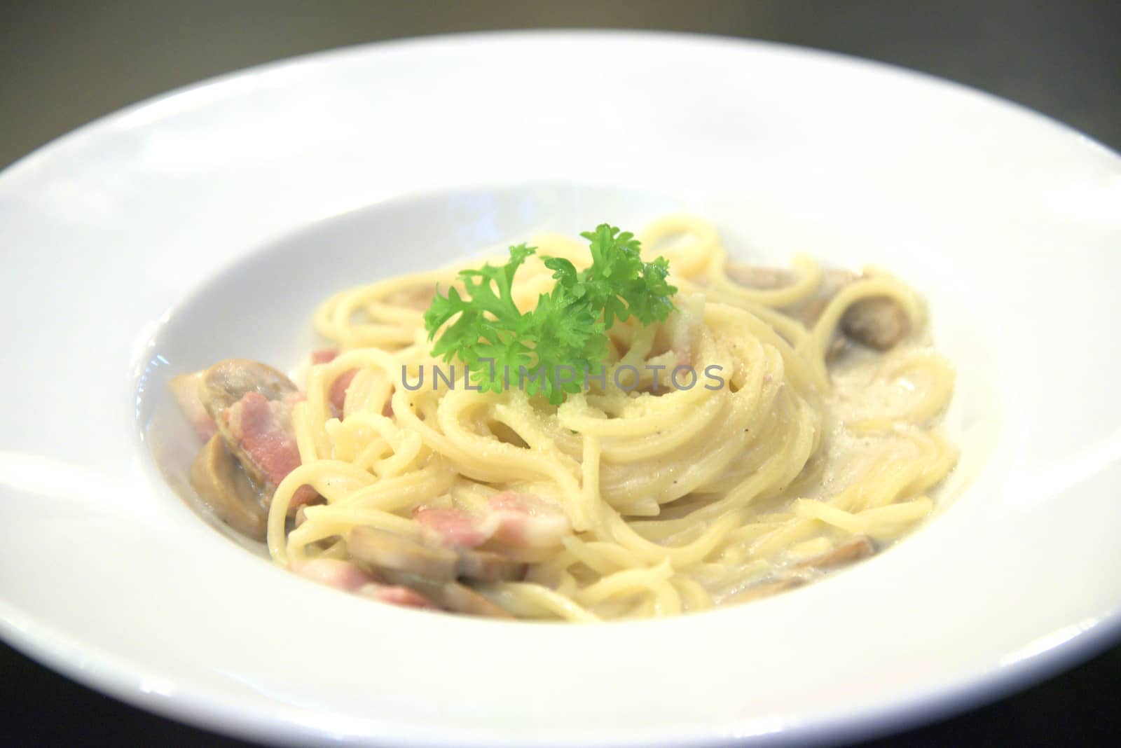 Spaghetti with ham, Cuisine menu by pixbox77