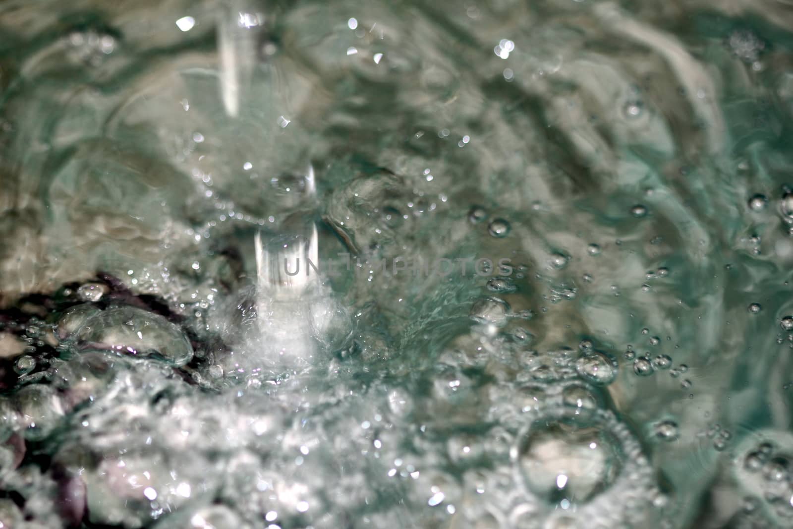 Close up macro of water in a fountain