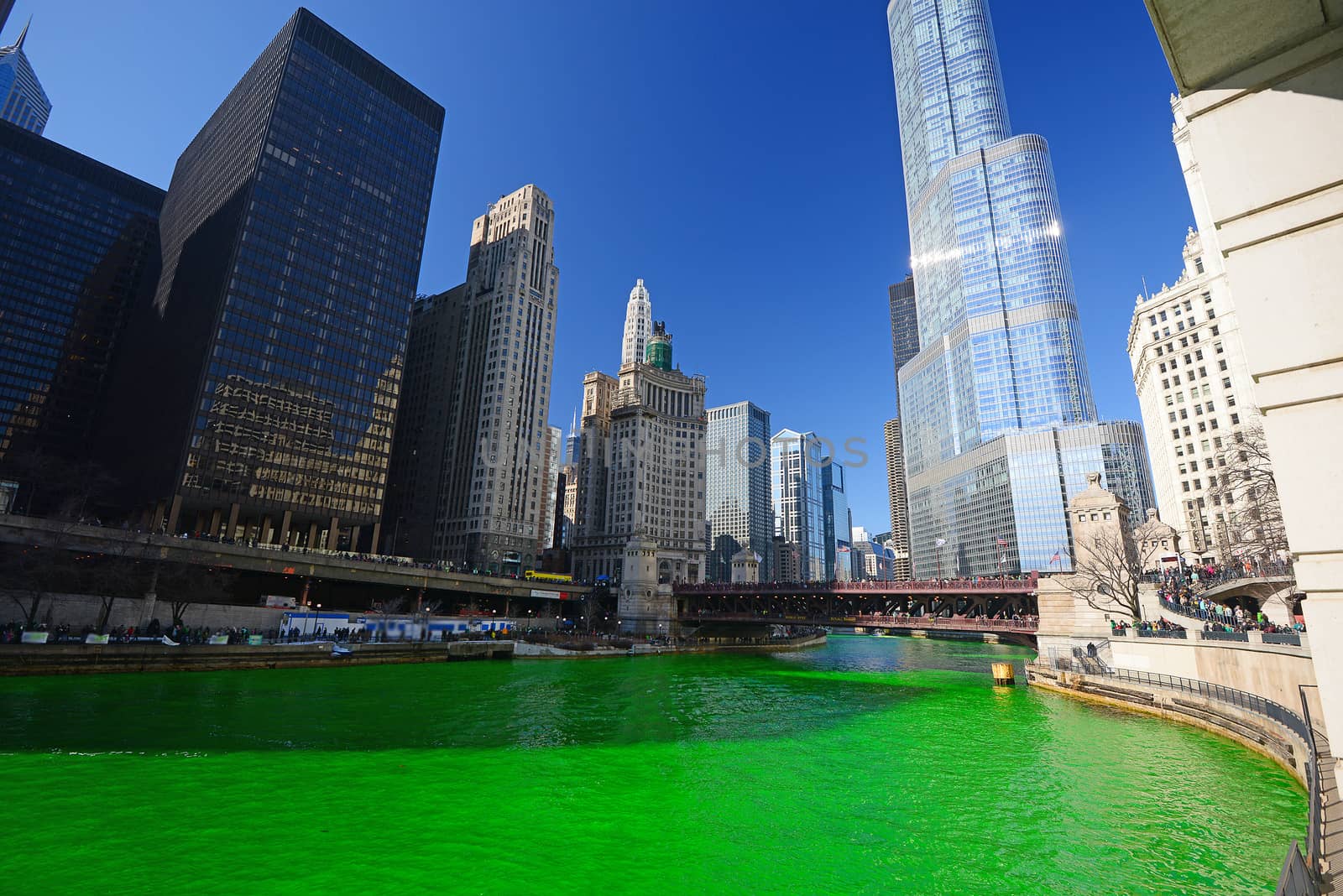 chicago green river during Saint Patrick day