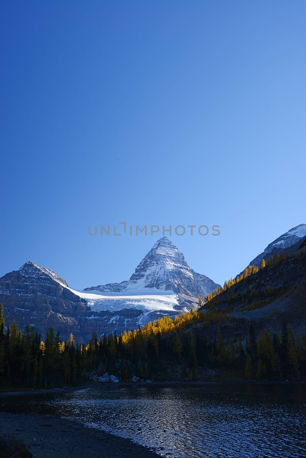 Mountain in Canadian Rockies with blue sky by porbital