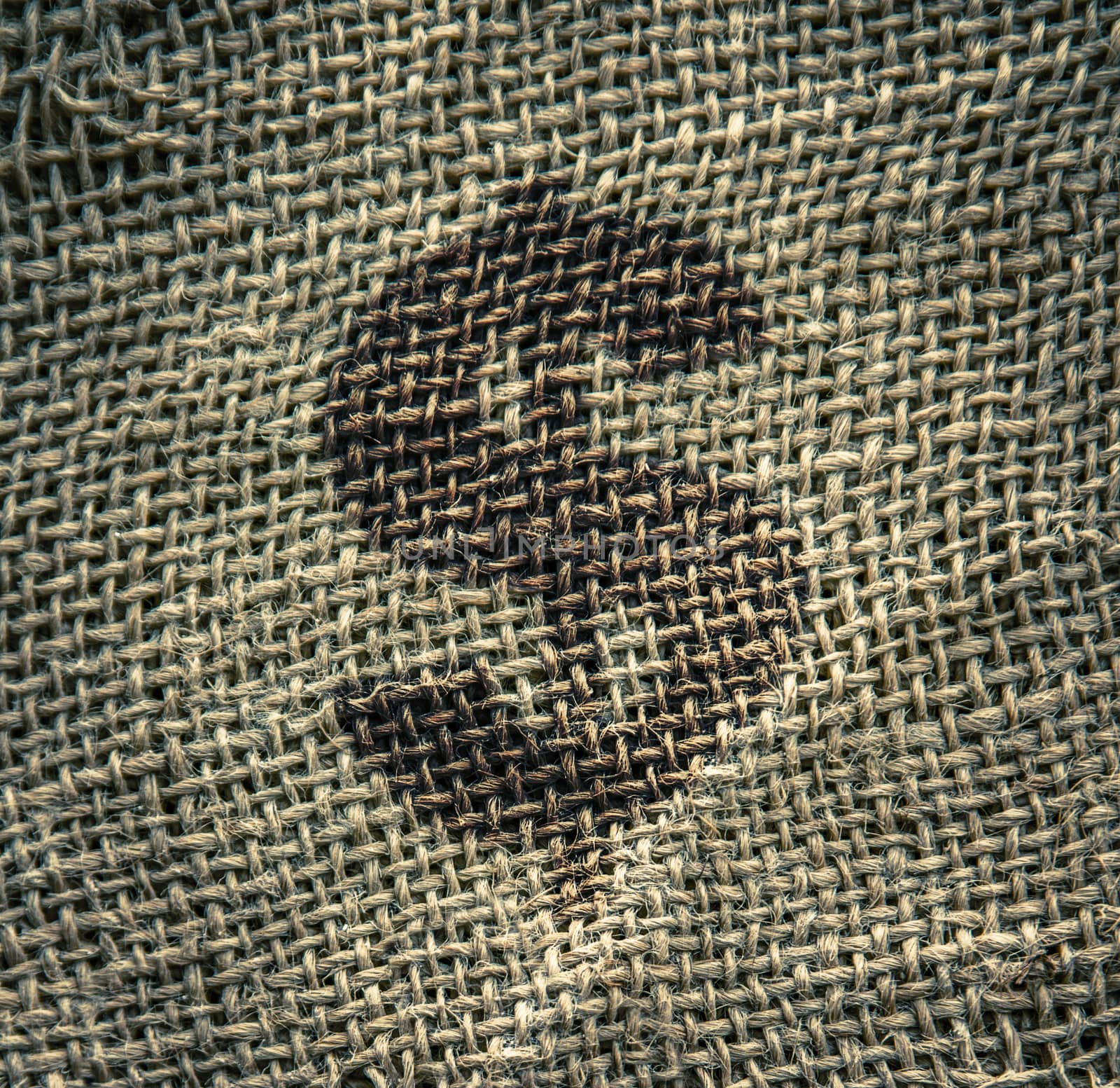 A Dollar Symbol On A Rough Burlap Money Sack Or Bag