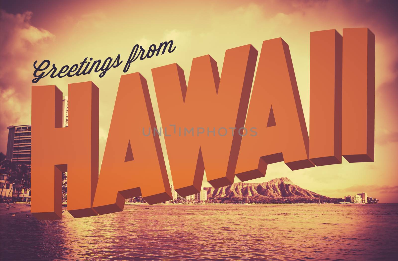 Retro Greetings From Hawaii Postcard by mrdoomits