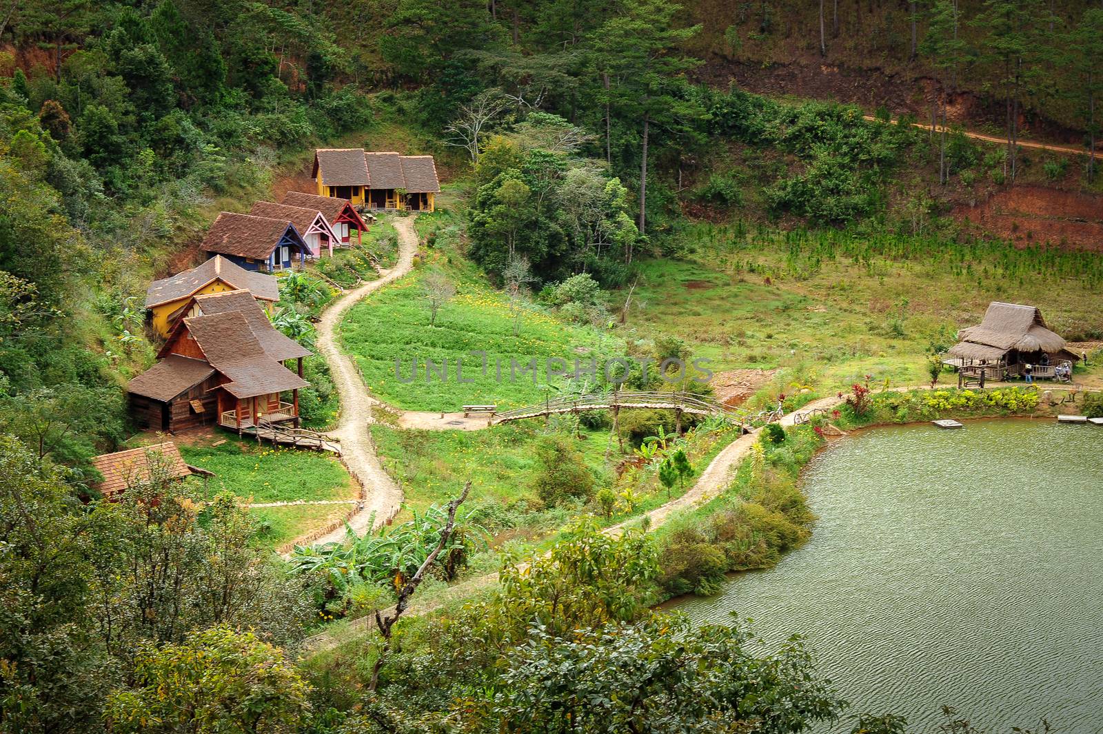 DALAT CITY - DECEMBER 30: CuLan tribal village at the north of Dalat city December 30 2012 in Lamdong province, Vietnam.