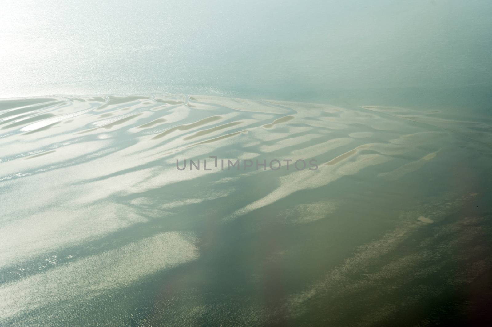 Aerial view from the Schleswig-Holstein Wadden Sea National Park in Germany