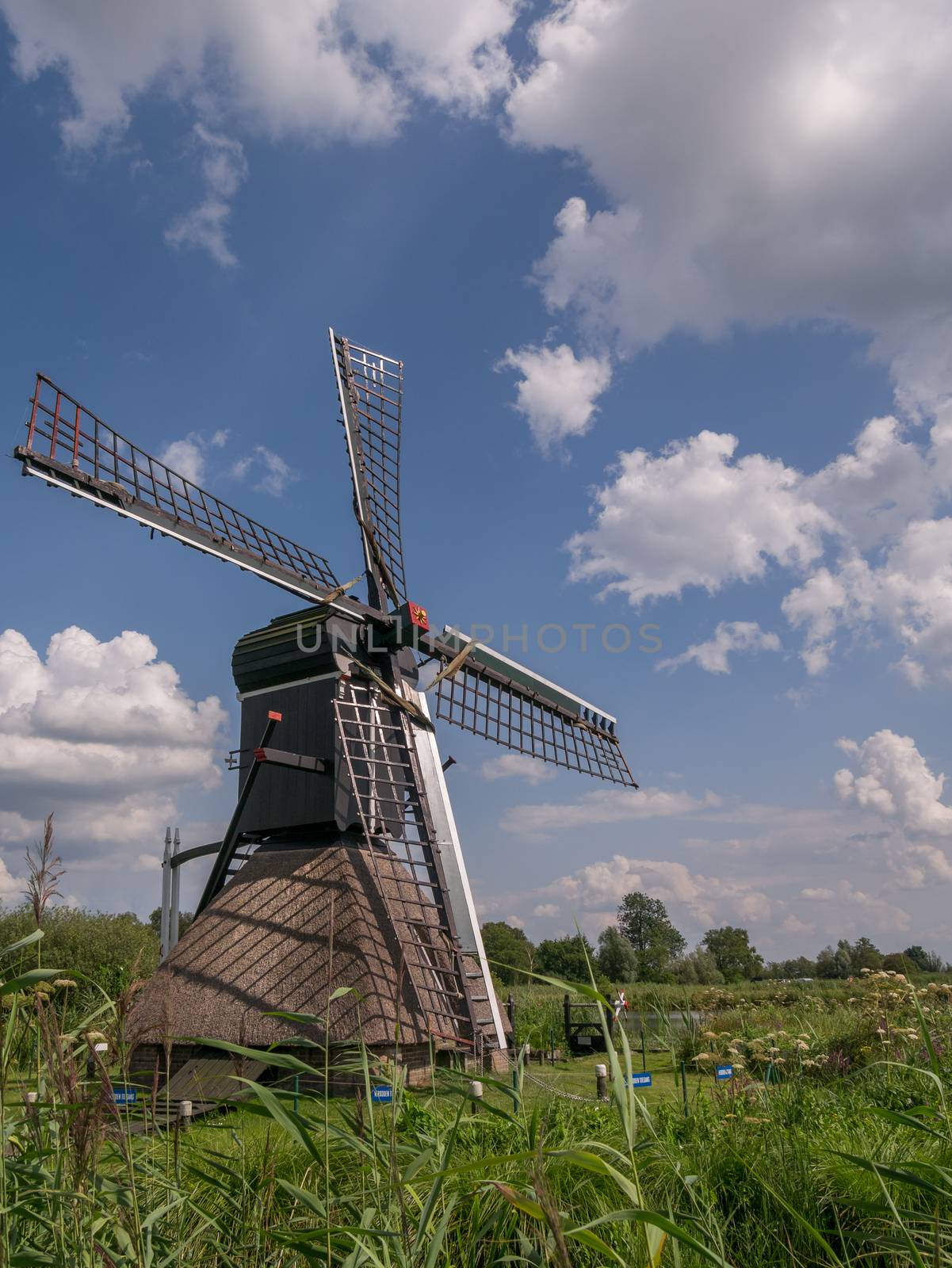Vertical shot of windmill in Drenthe by frankhoekzema