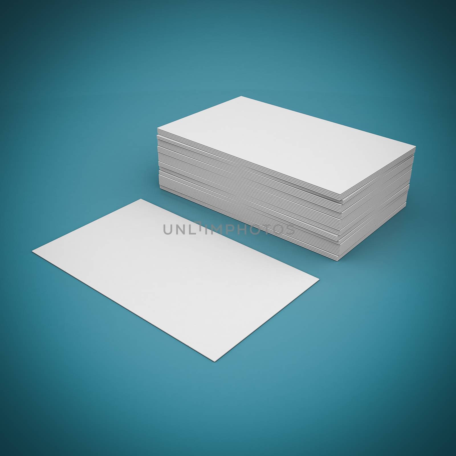 Business cards blank mockup - template - blue background