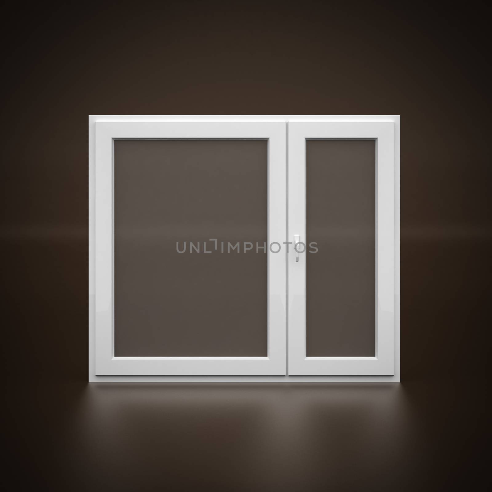 White plastic window on a beautiful chocolate background