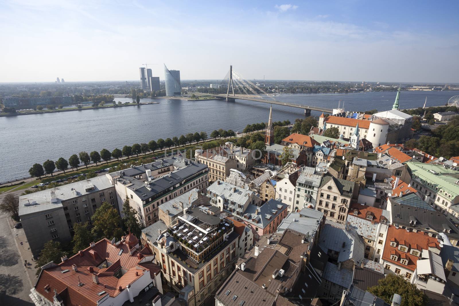 Aerial view of Riga old town. Latvia by ints