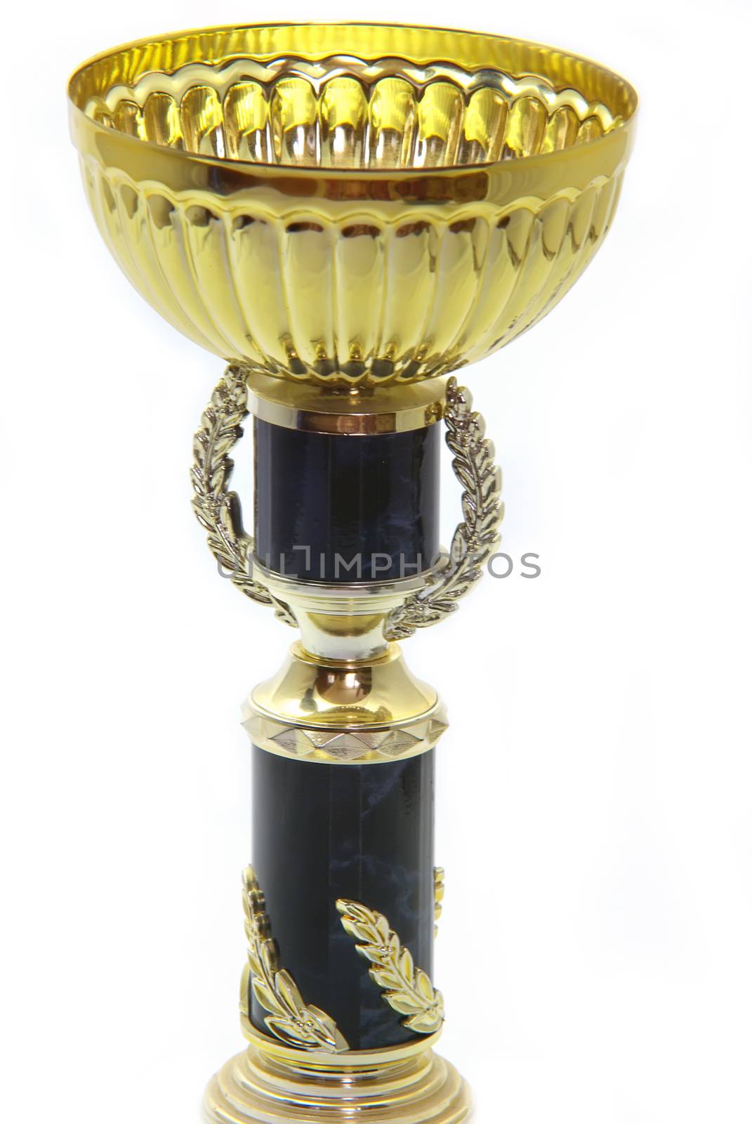 Gold cup isolated on a white background.