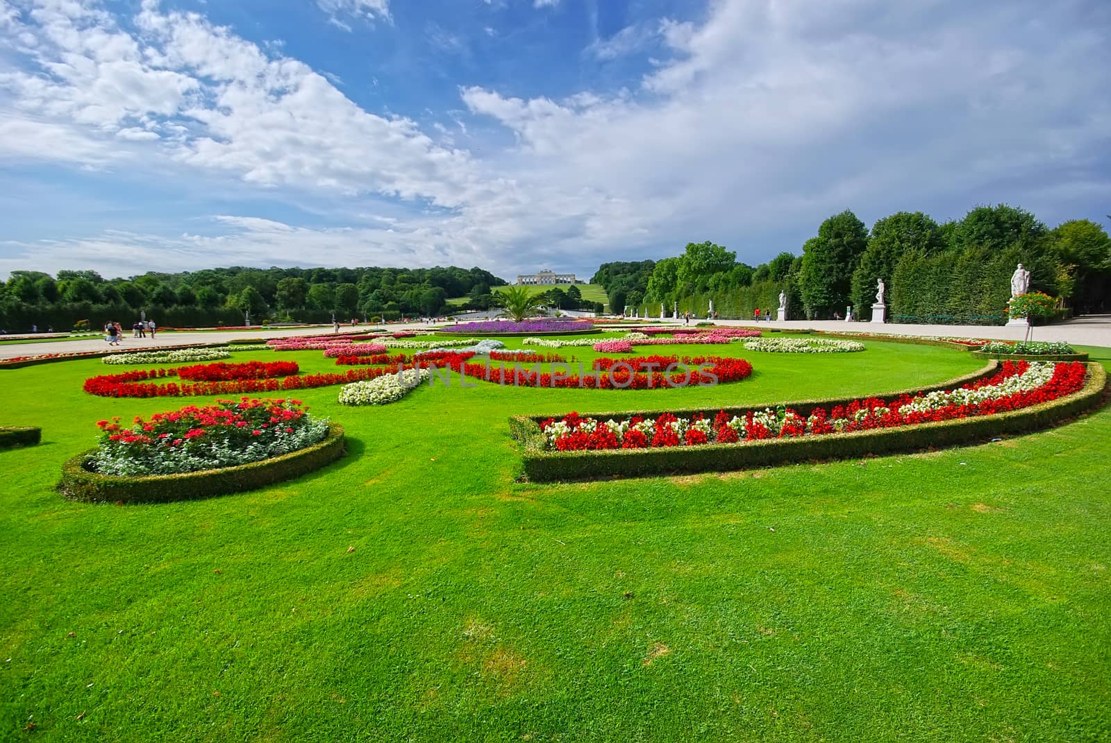 Beautiful gardens at Schonbrunn Palace in Vienna.