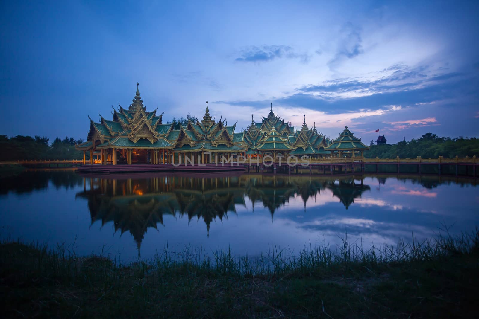 Ancient city,Temple of Thailand on sunset