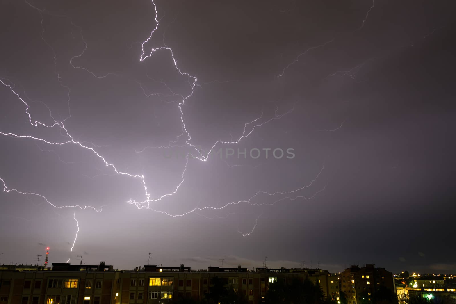 Storm with some lightning strike in the sky