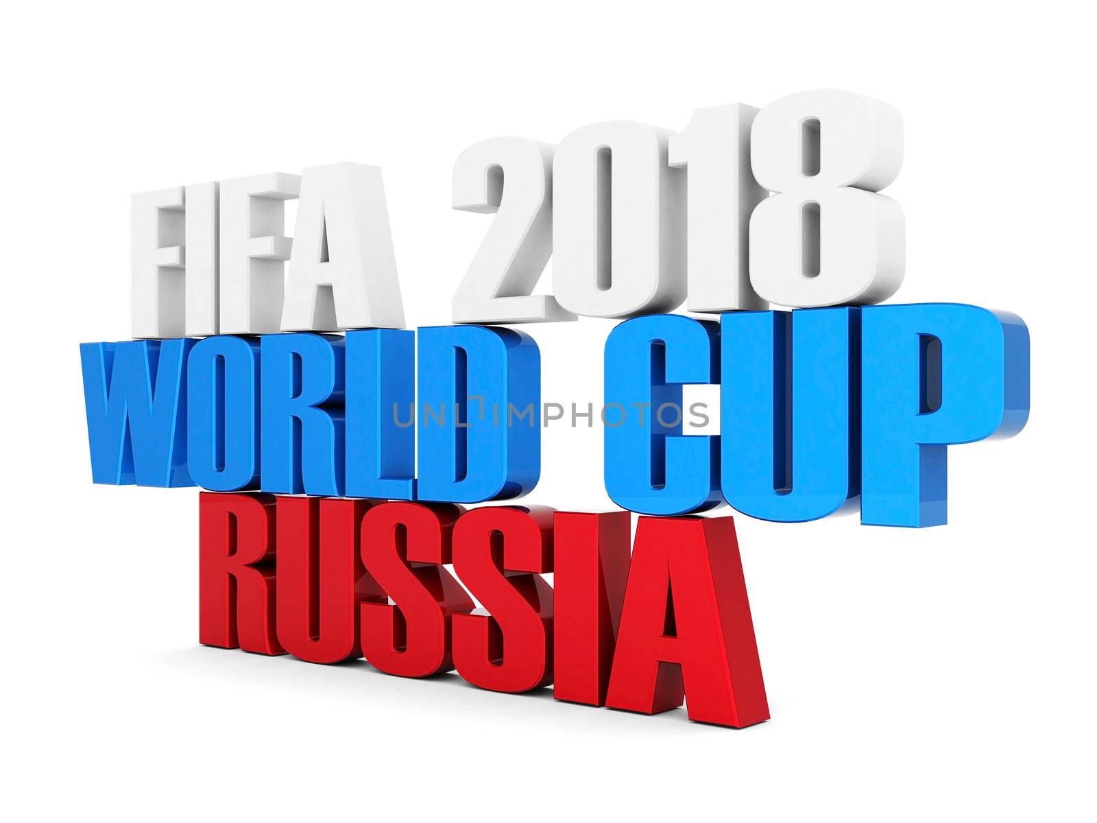 fifa world cup 2018 in Russia on a beautiful white background