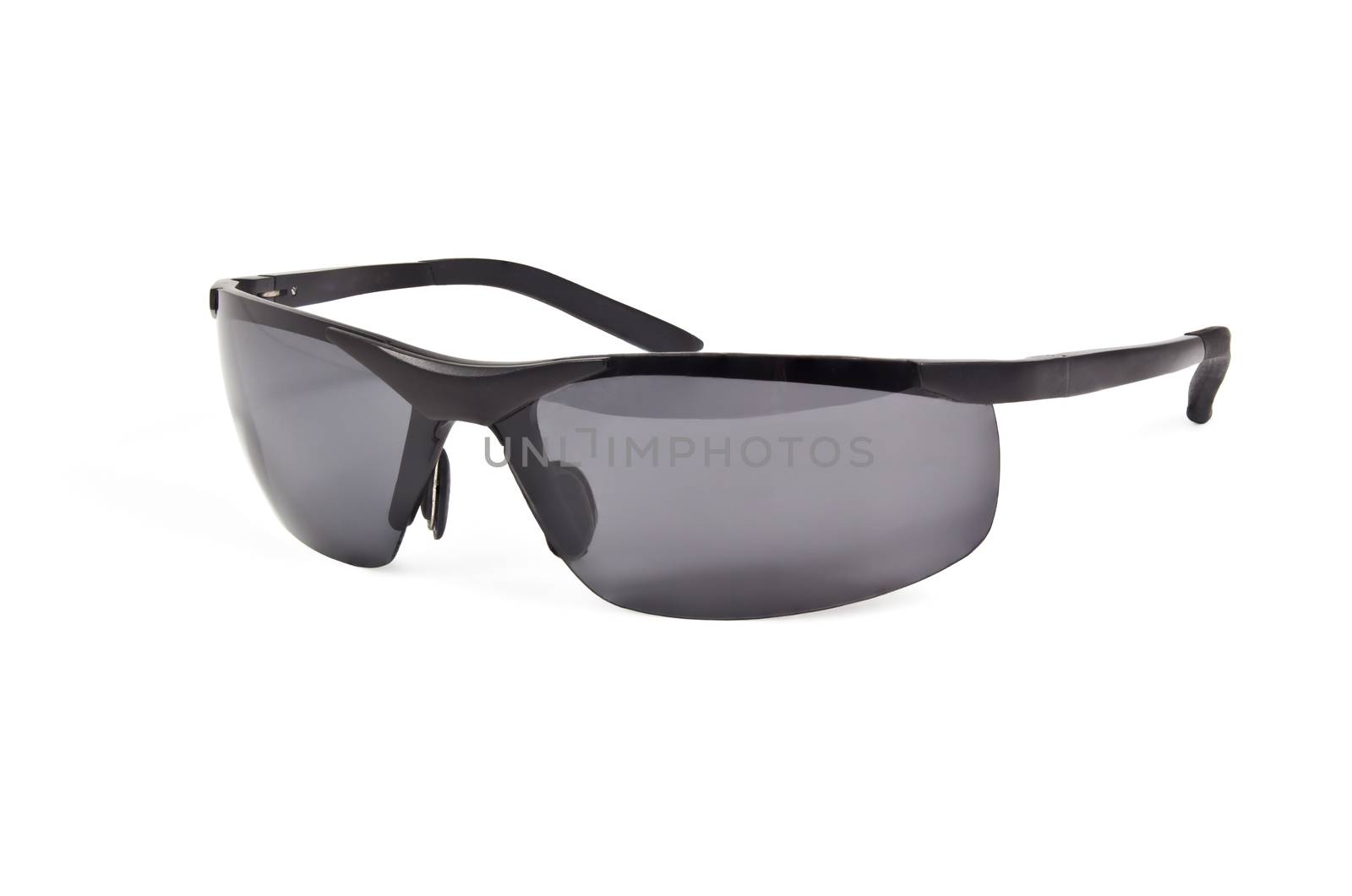 Black sun glasses on a white background