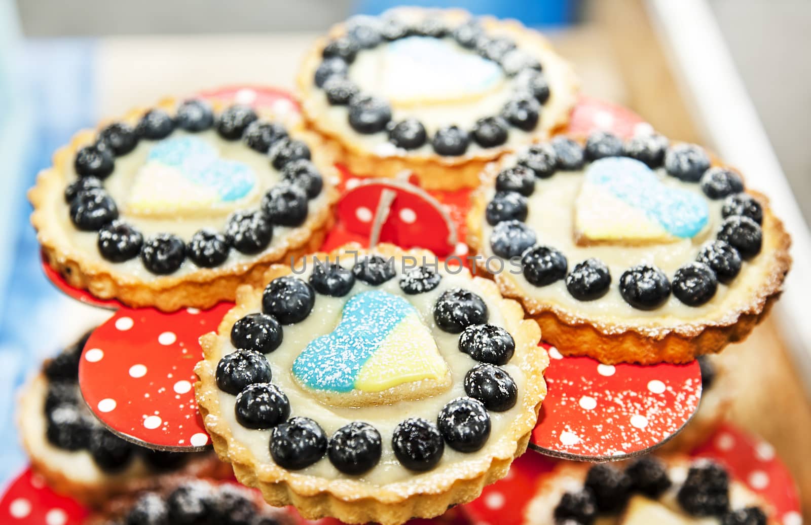 Cookies with berries and heart with ukrainian flag by RawGroup