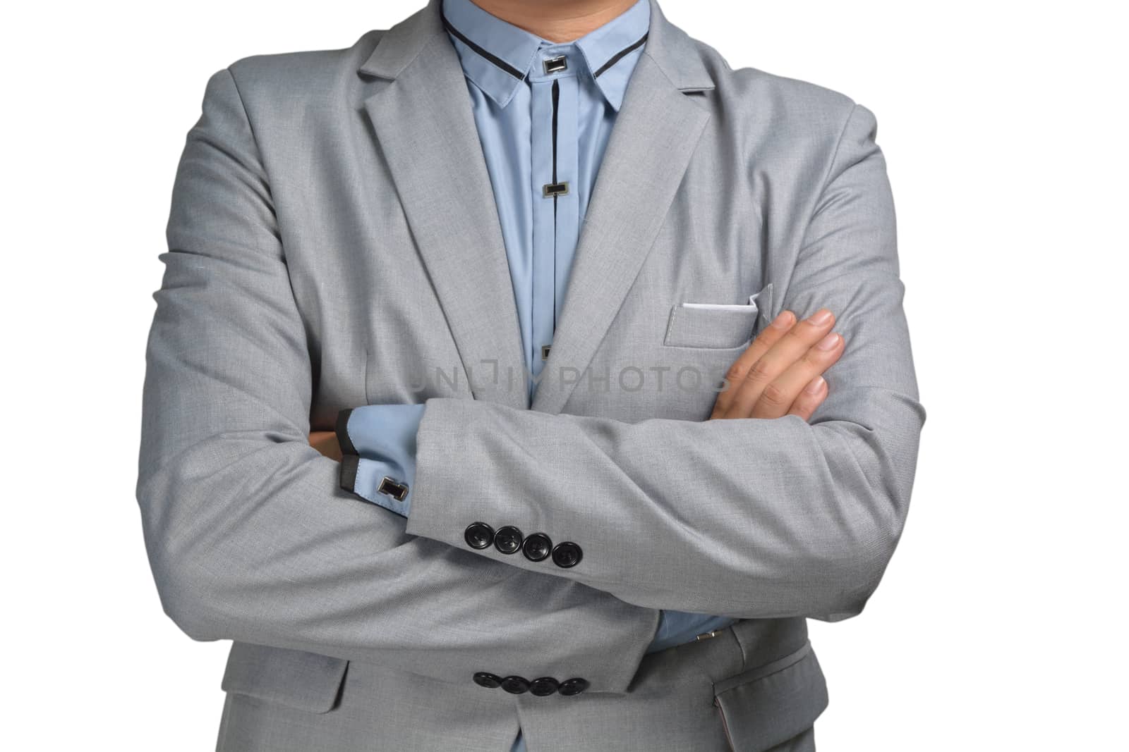 Body of Business Man wearing shirt and suit  by thampapon