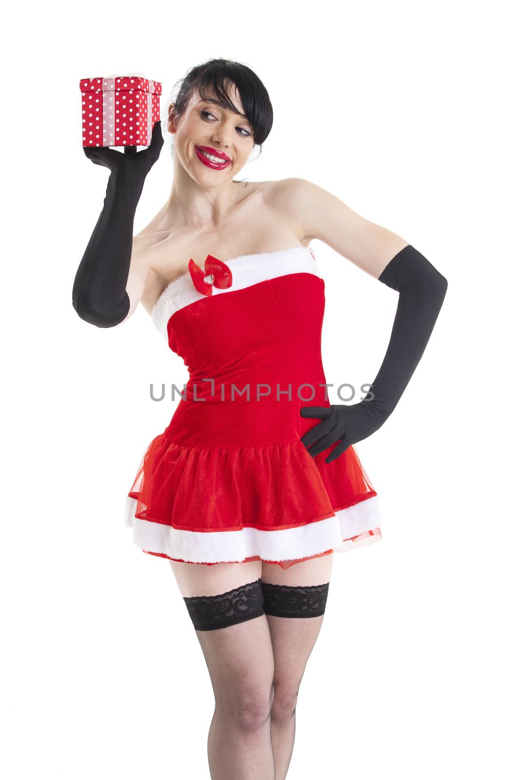 woman in a christmas costume