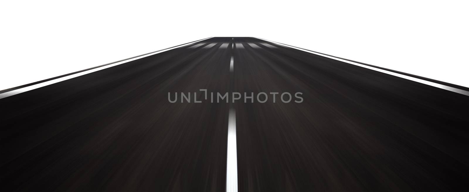 Road isolated on white background and motion blur