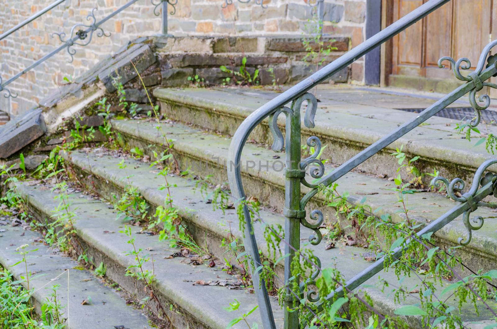 Old stairs, weeds, grass by JFsPic