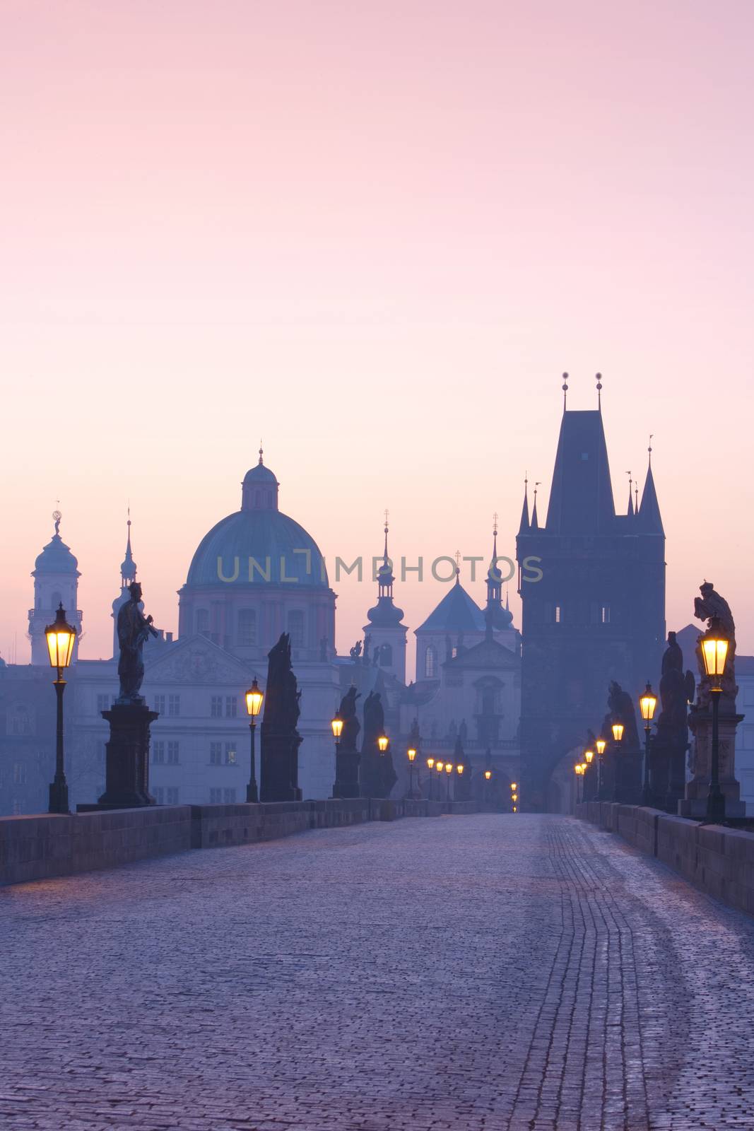 czech republic prague - charles bridge at dawn