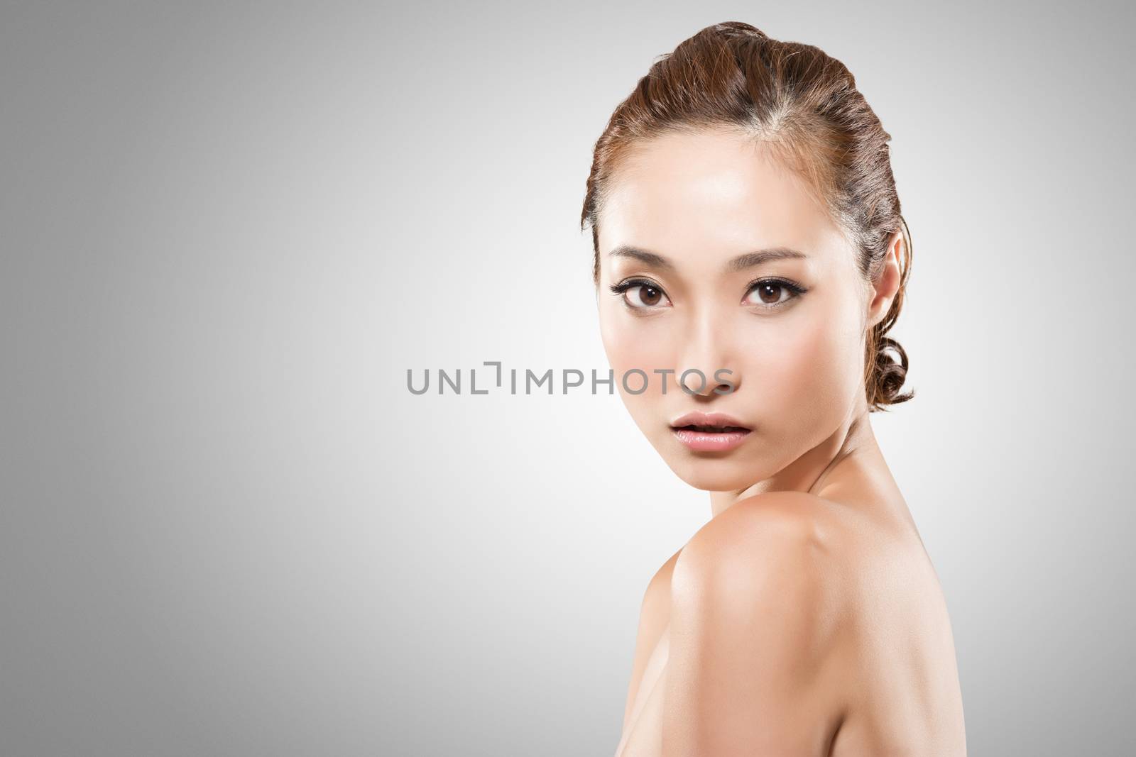 Asian beauty face, concept of glamour, makeup, healthcare etc.