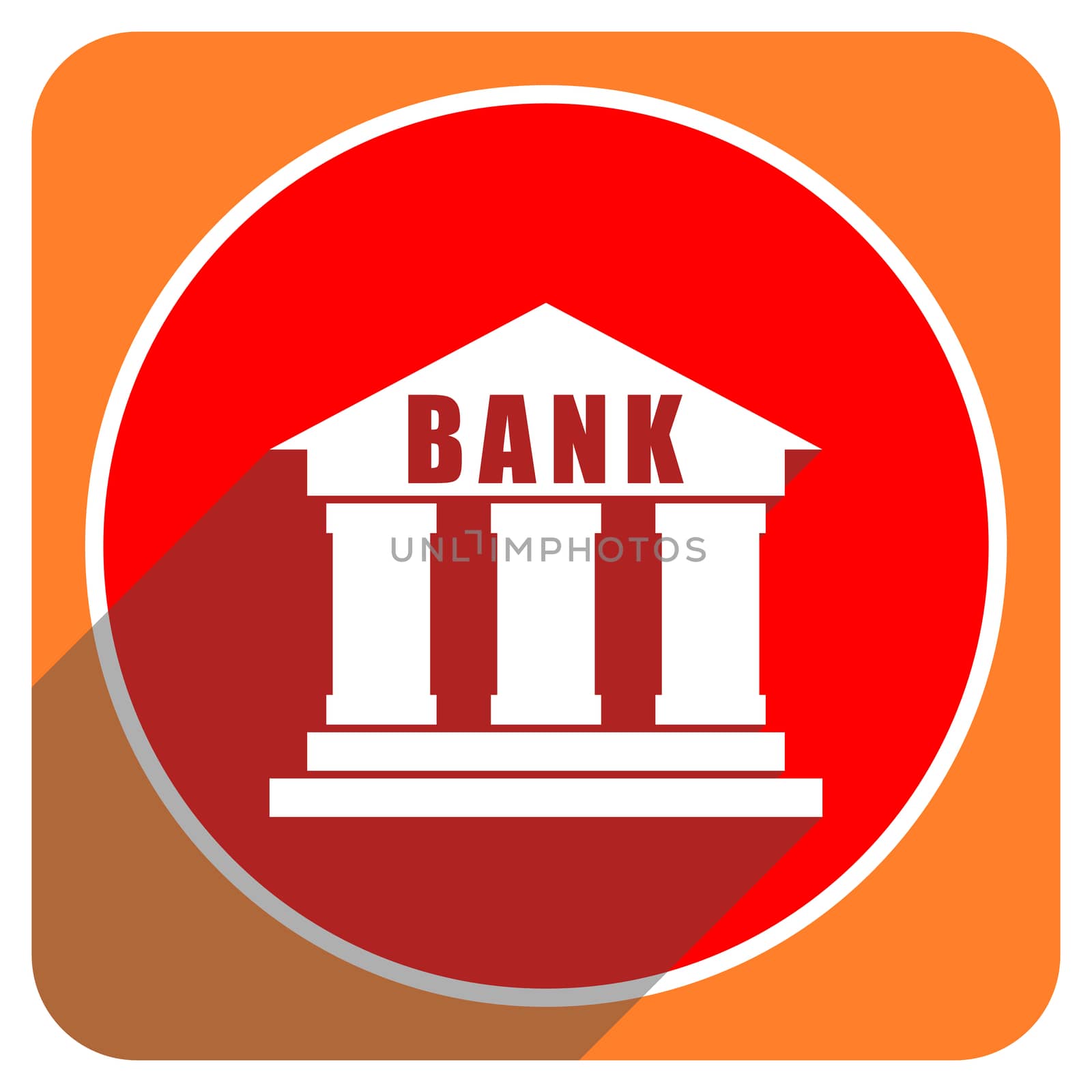 bank red flat icon isolated