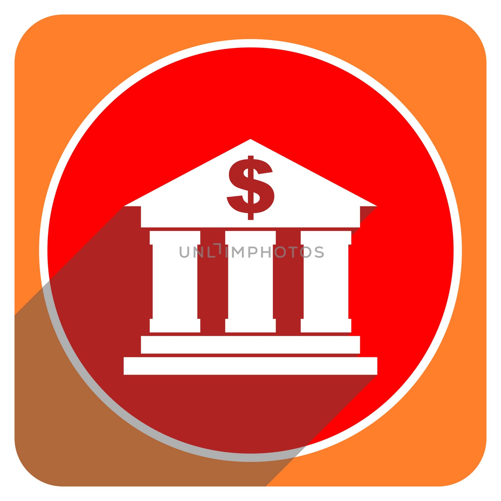 bank red flat icon isolated